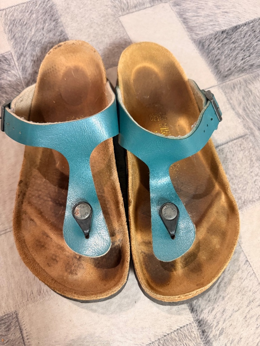Birkenstock Gizeh Sandals – Turquoise/Teal, Size 38 (US Women’s 7)